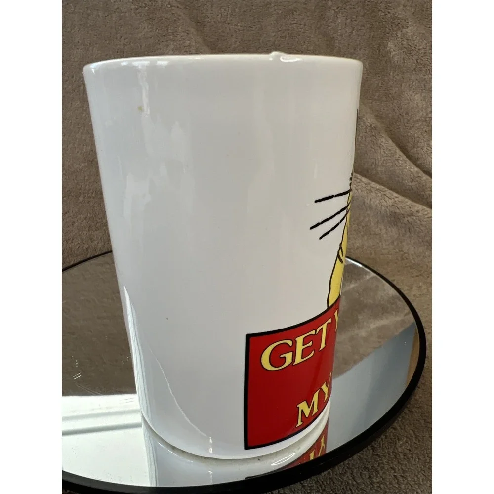 Vintage J.S.N.Y. Ceramic Pencil‎ Cup Get Your Paws Off My Pencils 2.5x4